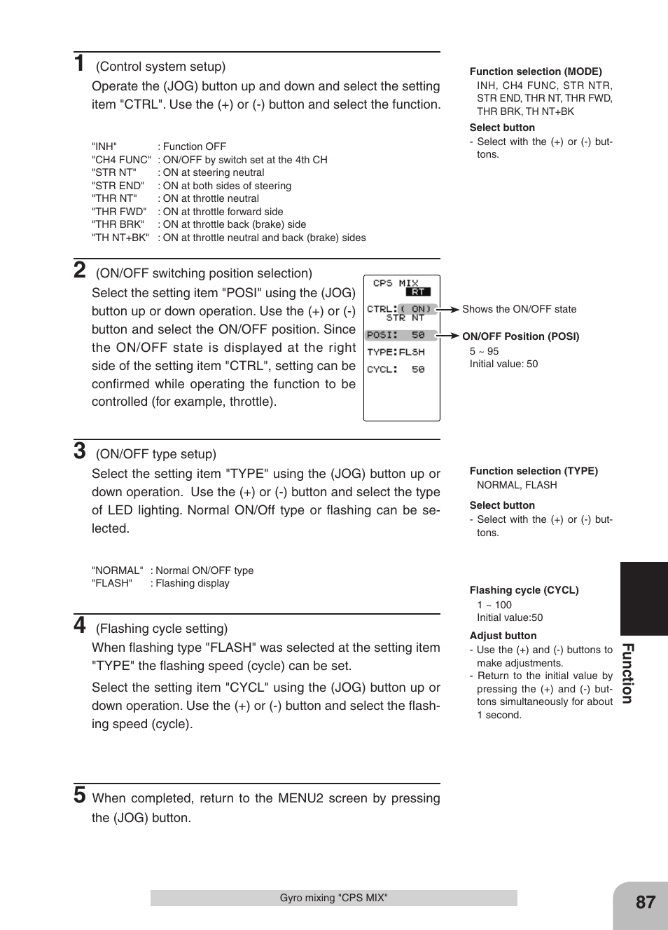Fu nc tio n | Futaba 4GRS User Manual | Page 87 / 128
