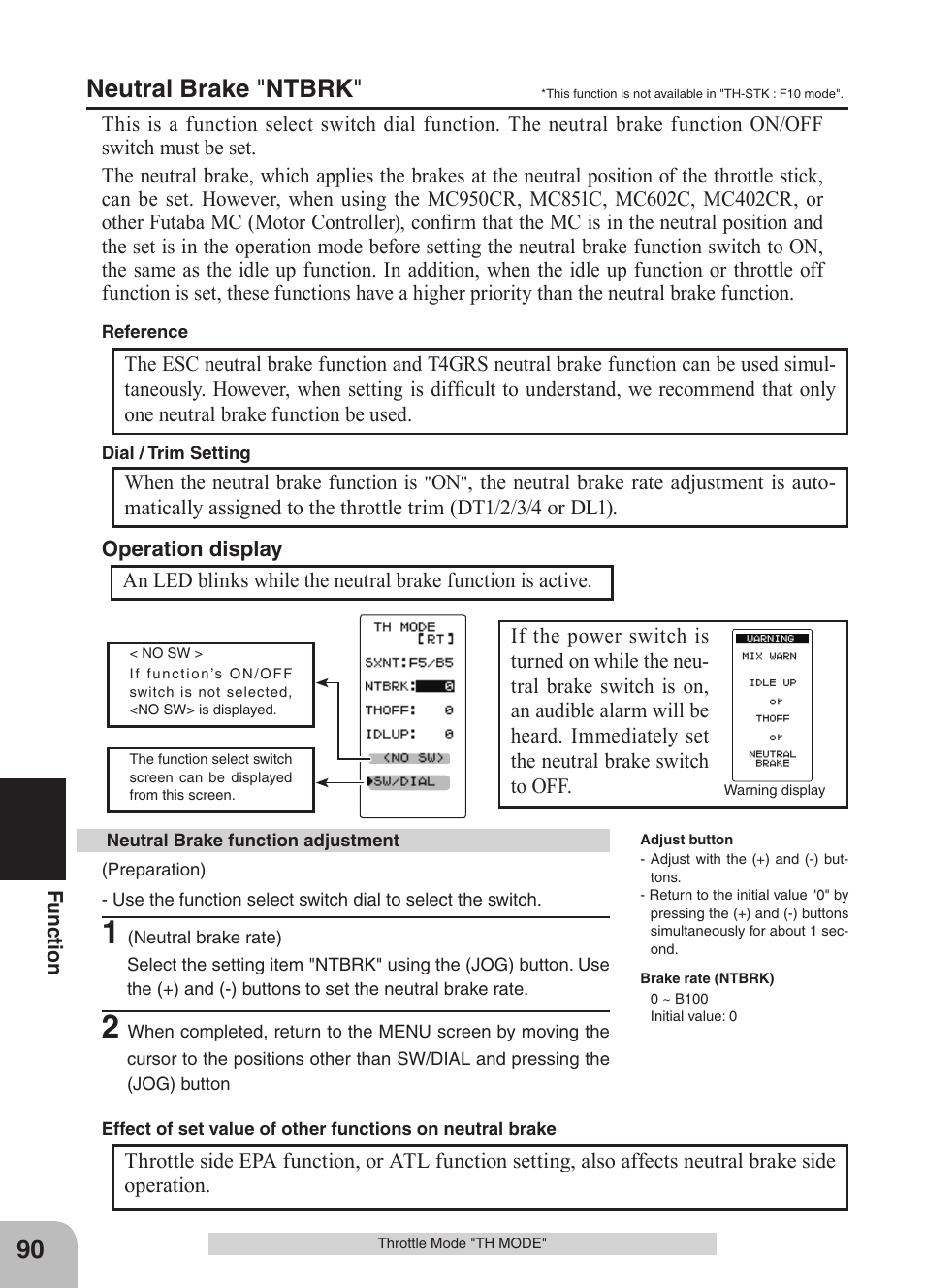 Neutral brake " ntbrk | Futaba 4GRS User Manual | Page 90 / 128