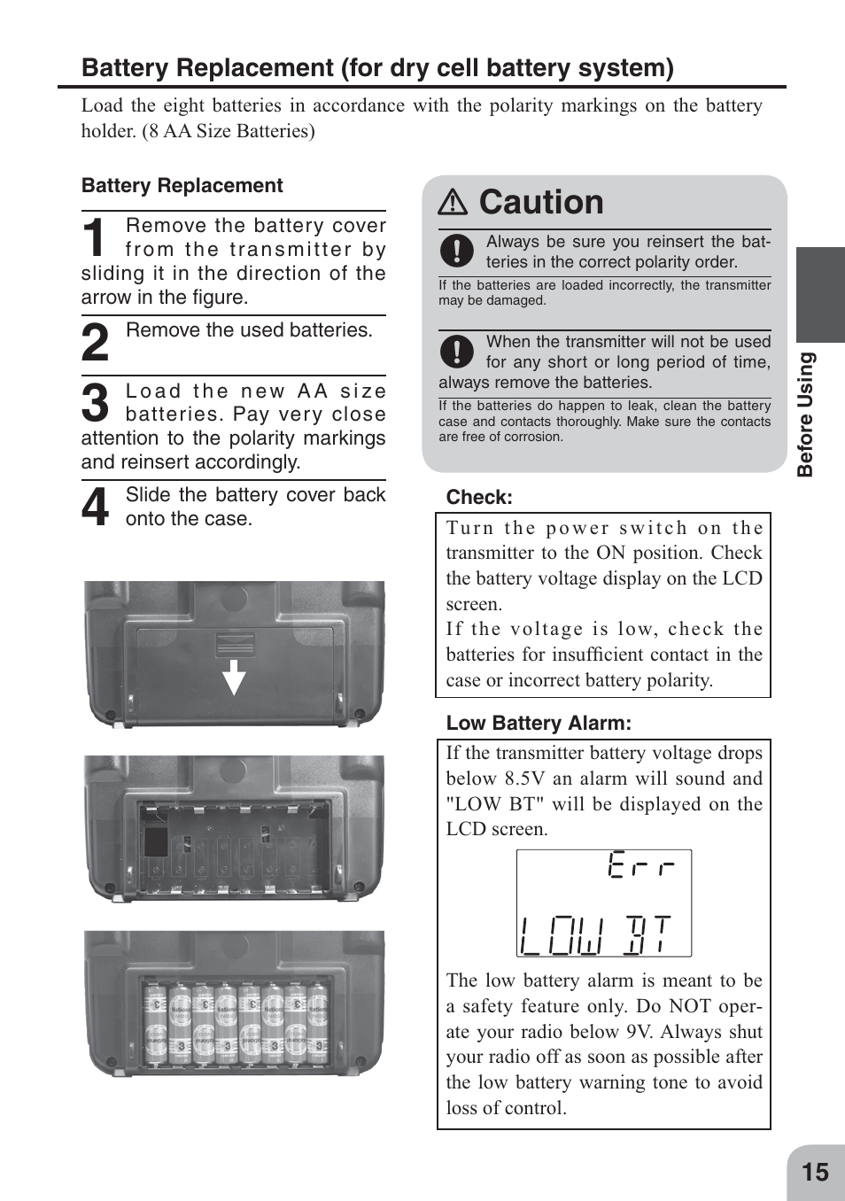 Ｎ caution | Futaba 4GWD User Manual | Page 14 / 36