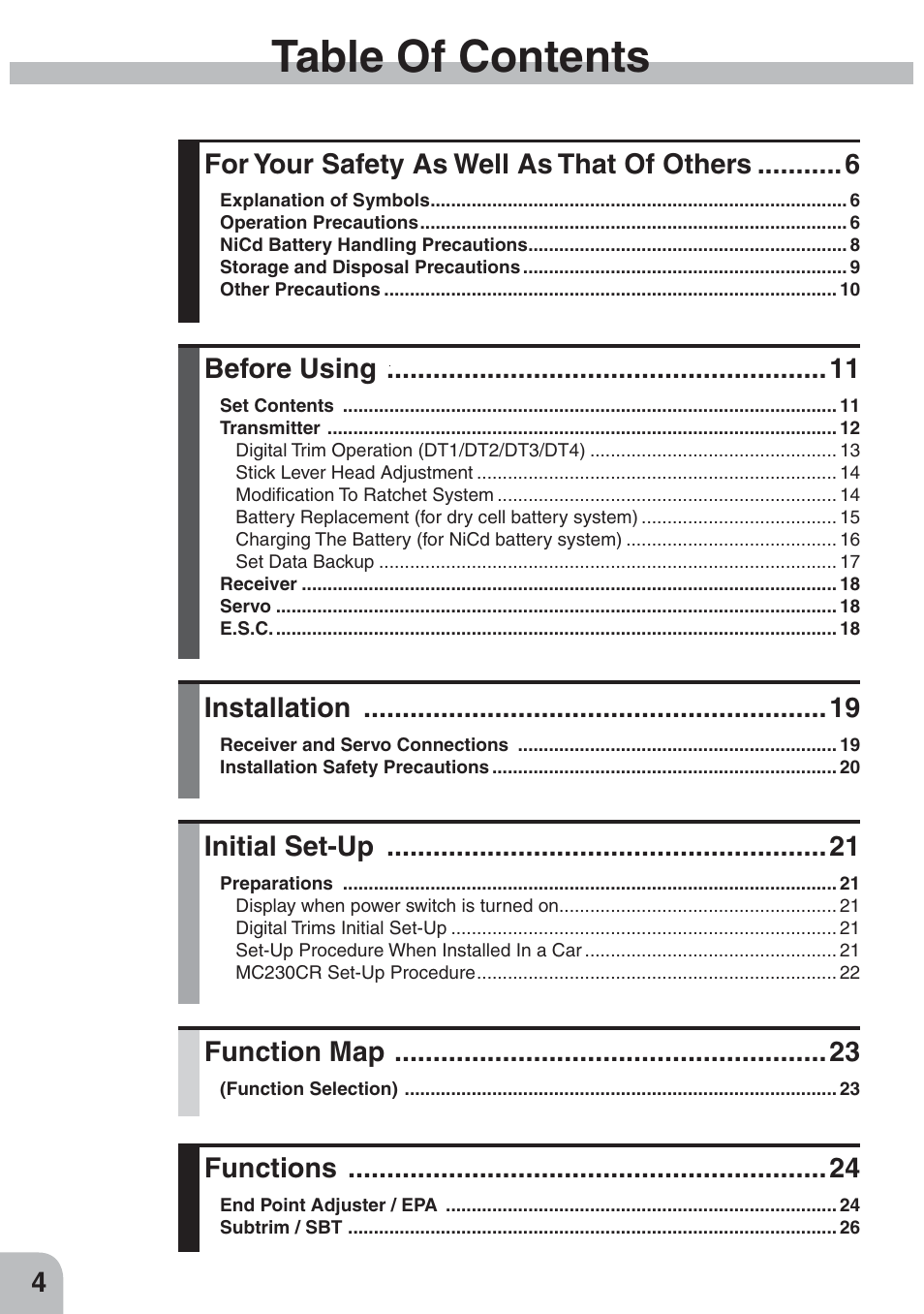 Futaba 4GWD User Manual | Page 3 / 36