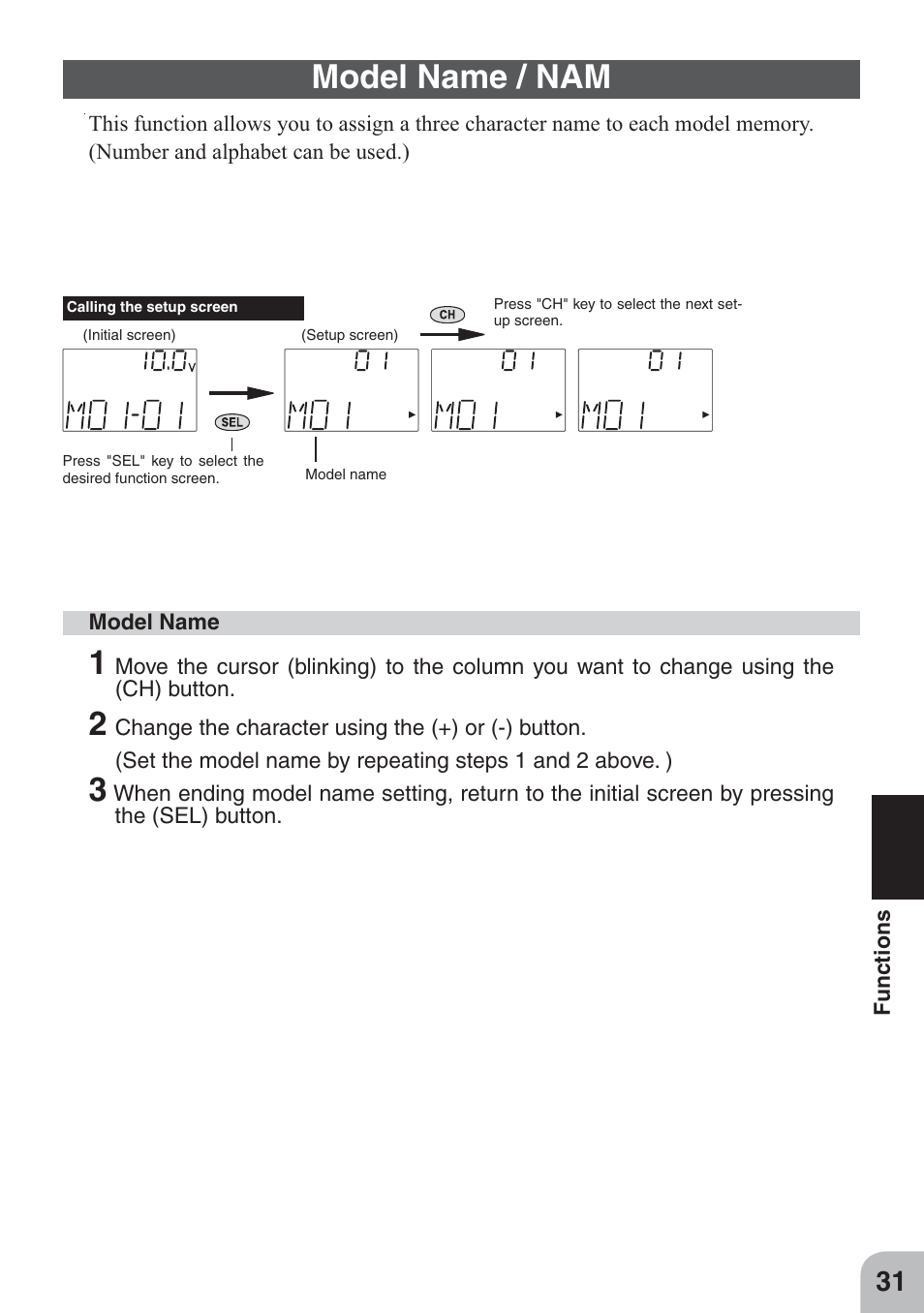 Model name / nam | Futaba 4GWD User Manual | Page 30 / 36