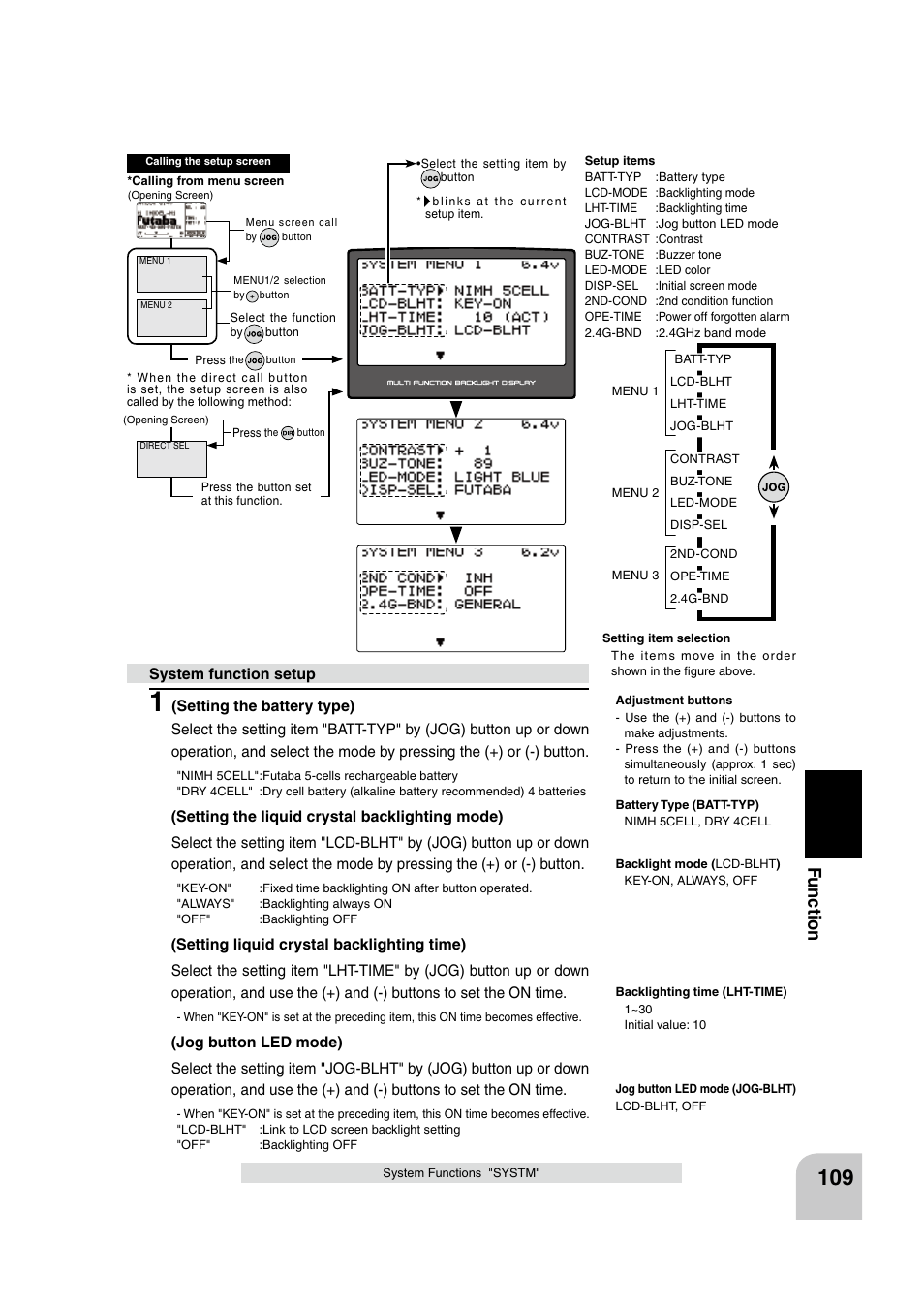 Fu n c tio n | Futaba 4PK 2.4GHz User Manual | Page 108 / 125