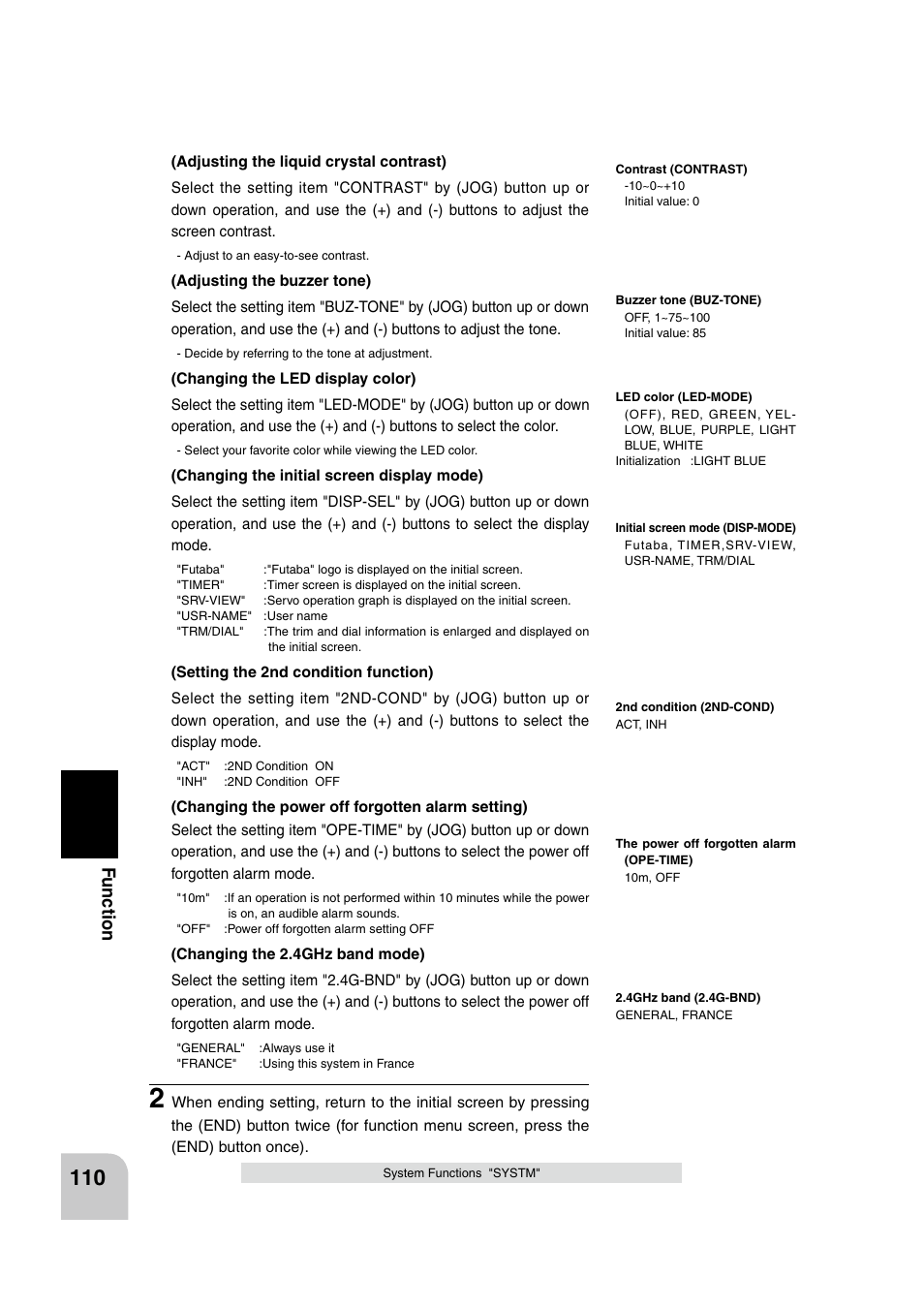 Fu n c tio n | Futaba 4PK 2.4GHz User Manual | Page 109 / 125