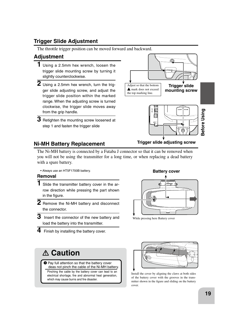 Caution | Futaba 4PK 2.4GHz User Manual | Page 18 / 125