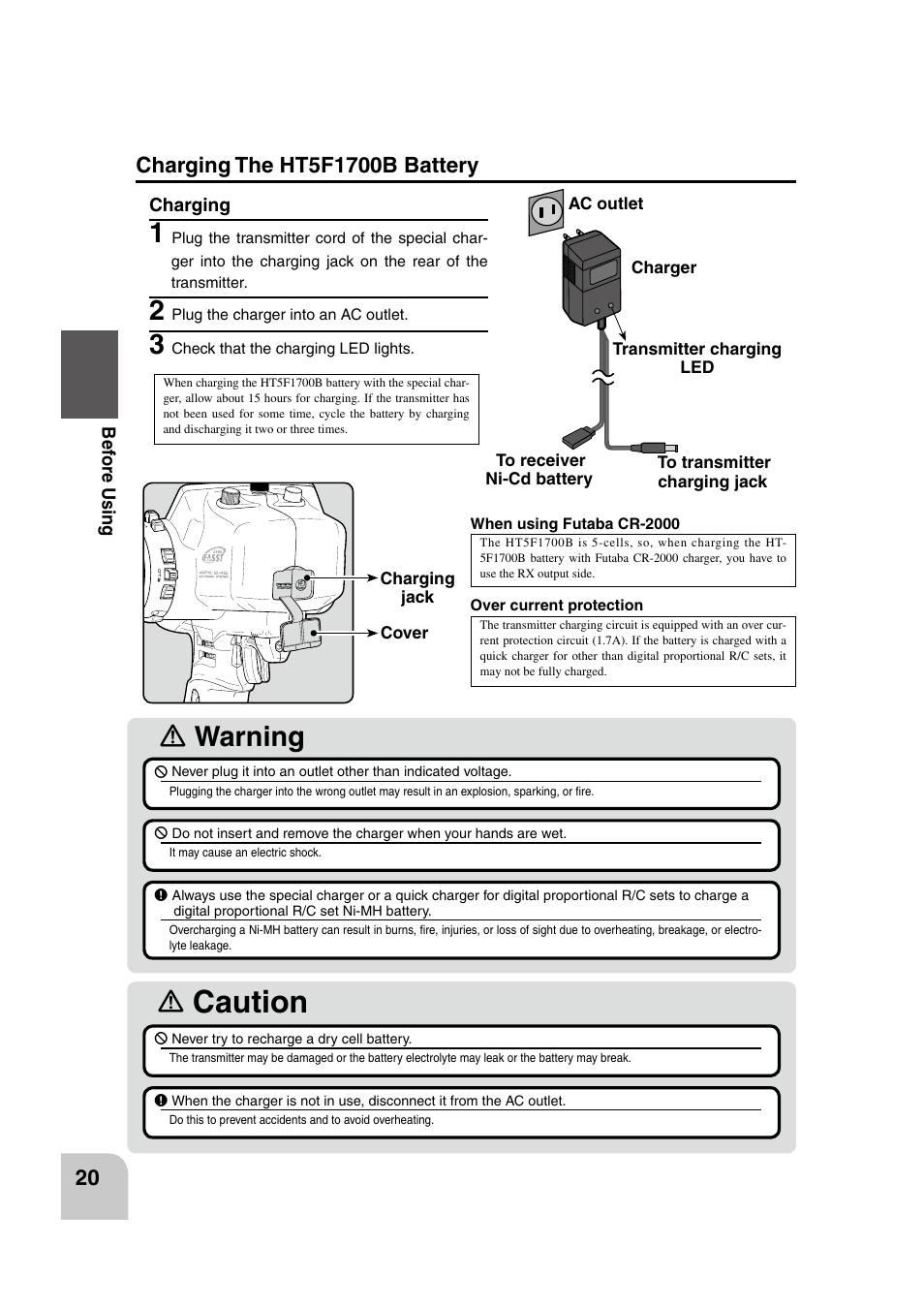 Caution, Ｎ warning | Futaba 4PK 2.4GHz User Manual | Page 19 / 125