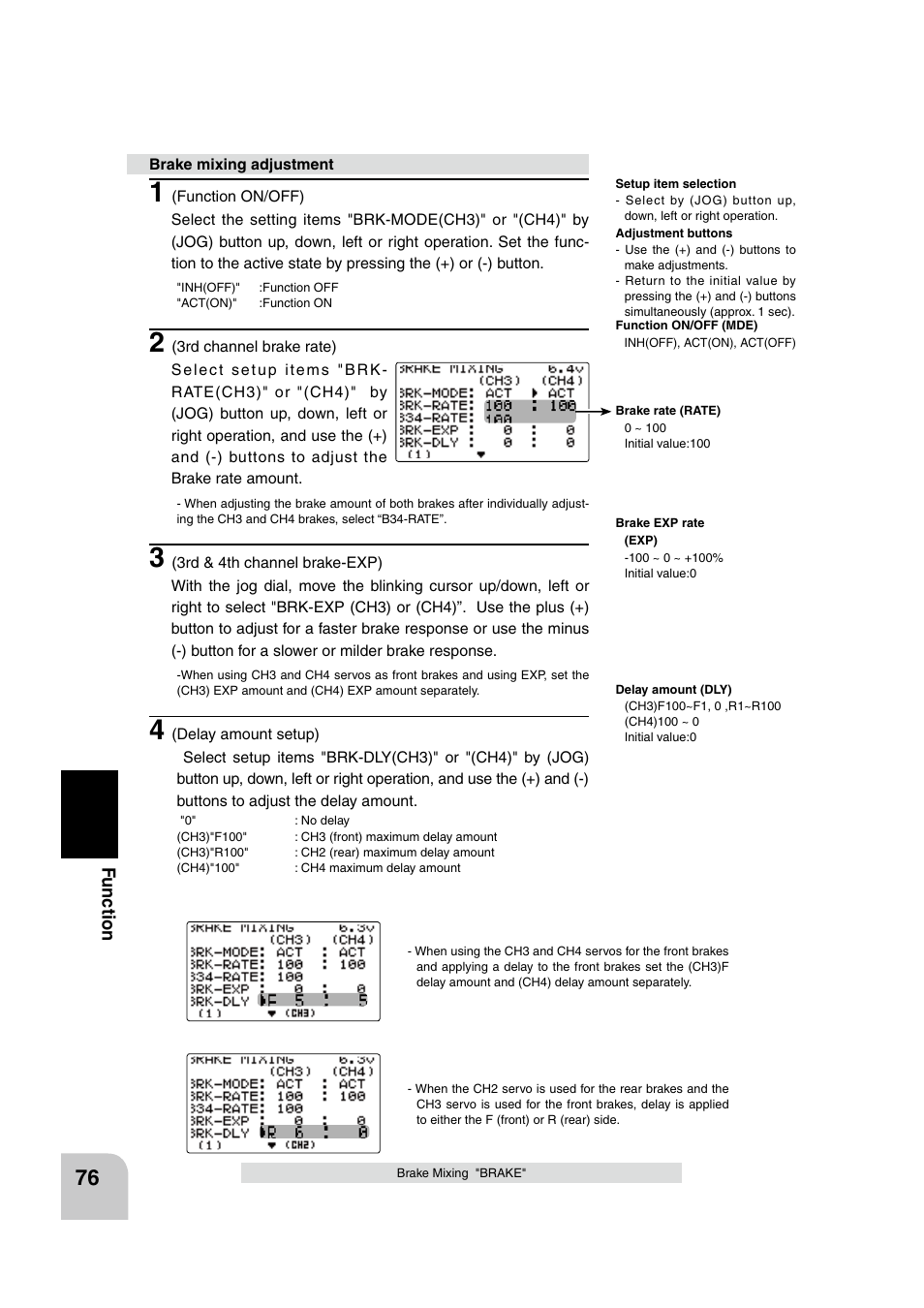 Fu n c tio n | Futaba 4PK 2.4GHz User Manual | Page 75 / 125