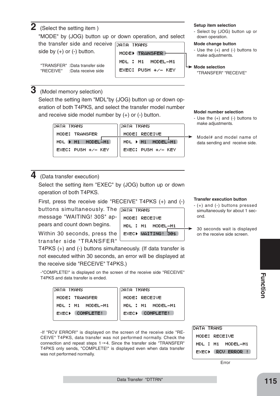 Fu n c tio n | Futaba 4PKS 2.4GHz User Manual | Page 115 / 129