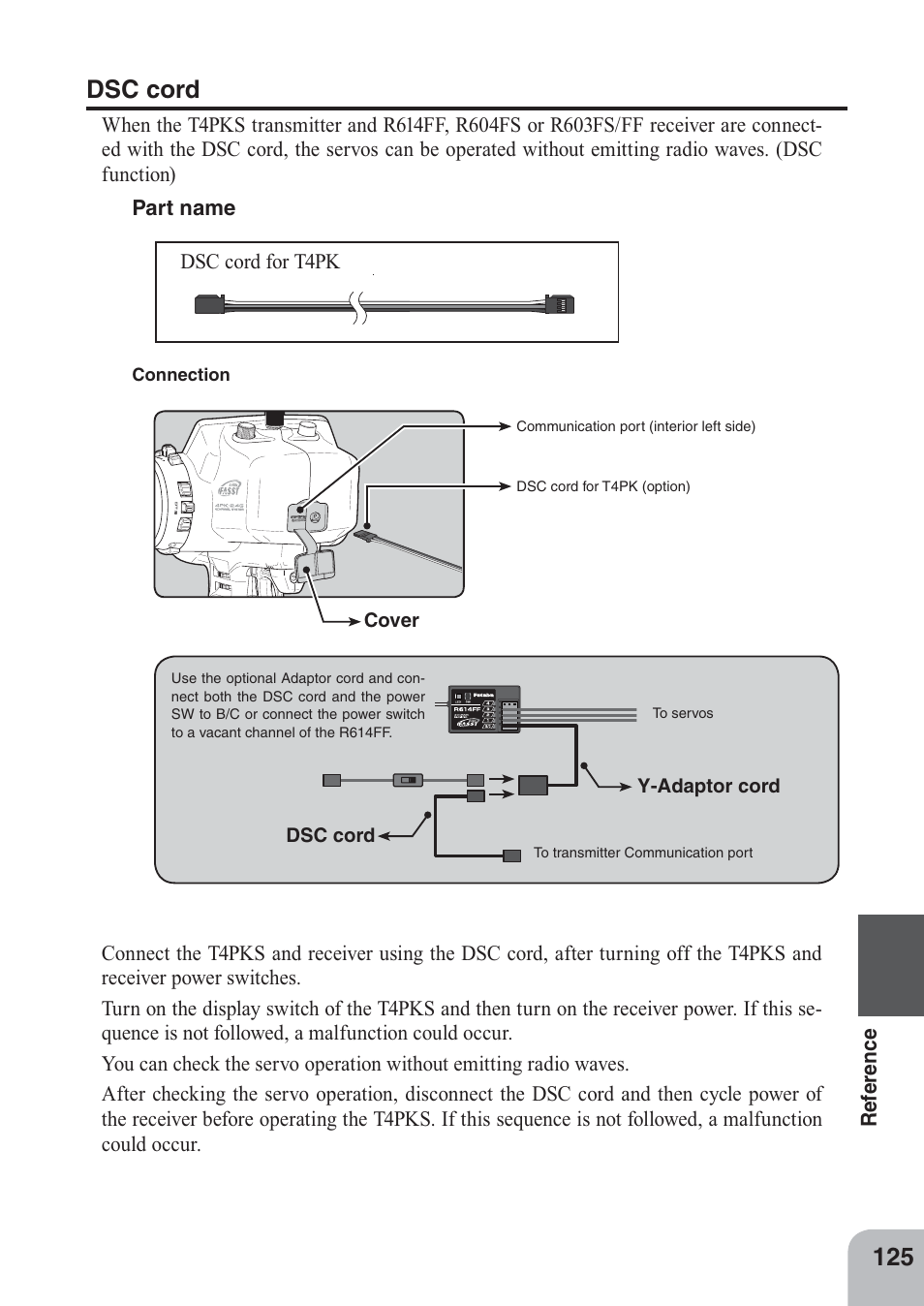 Dsc cord | Futaba 4PKS 2.4GHz User Manual | Page 125 / 129