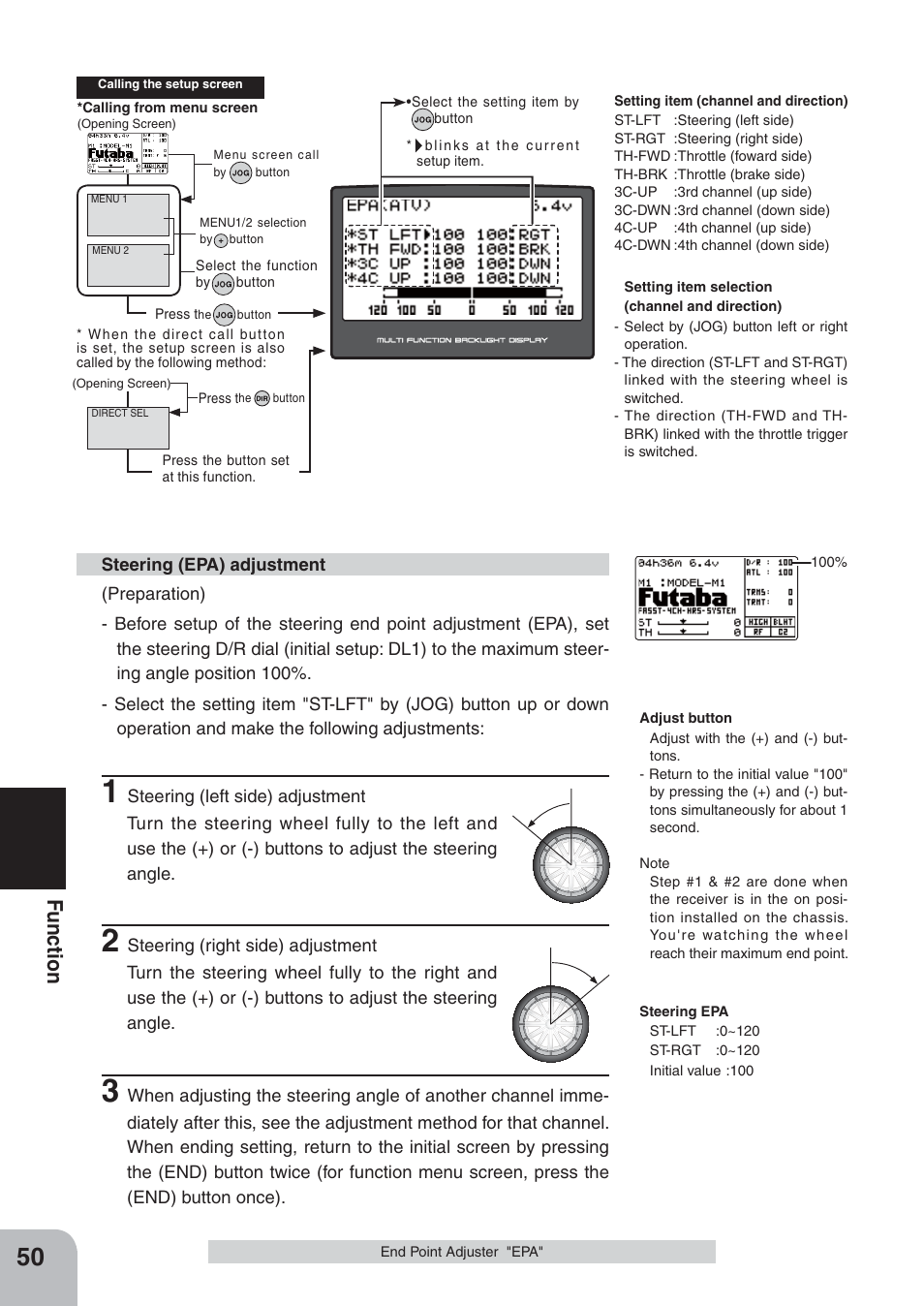 Fu n c tio n | Futaba 4PKS 2.4GHz User Manual | Page 50 / 129