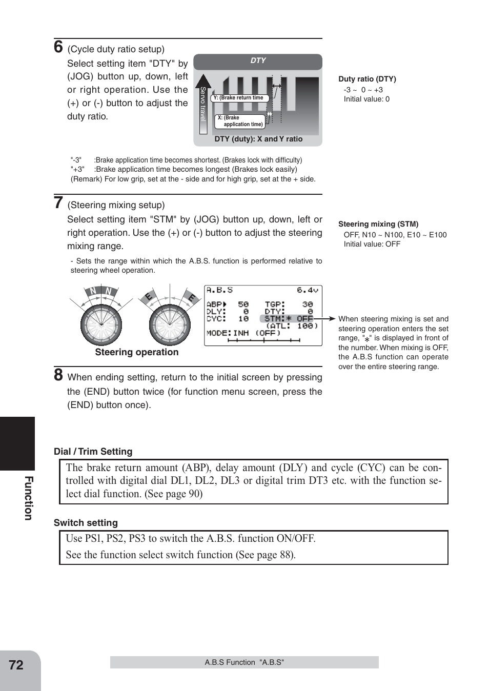 Fu n c tio n | Futaba 4PKS 2.4GHz User Manual | Page 72 / 129