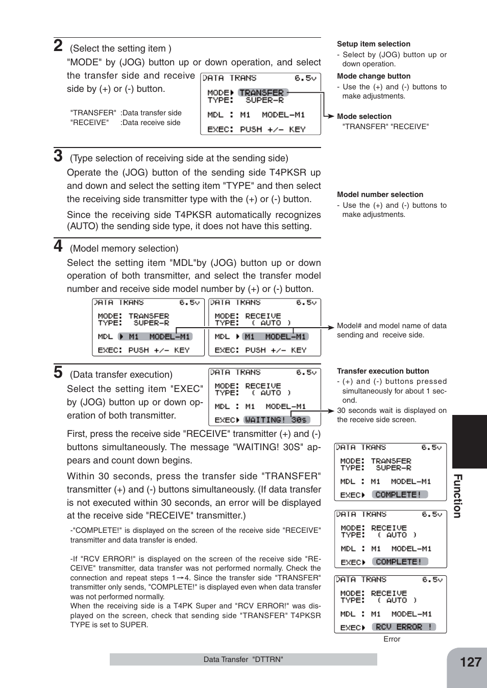 Fu n c tio n | Futaba 4PKS-R 2.4GHz User Manual | Page 127 / 142