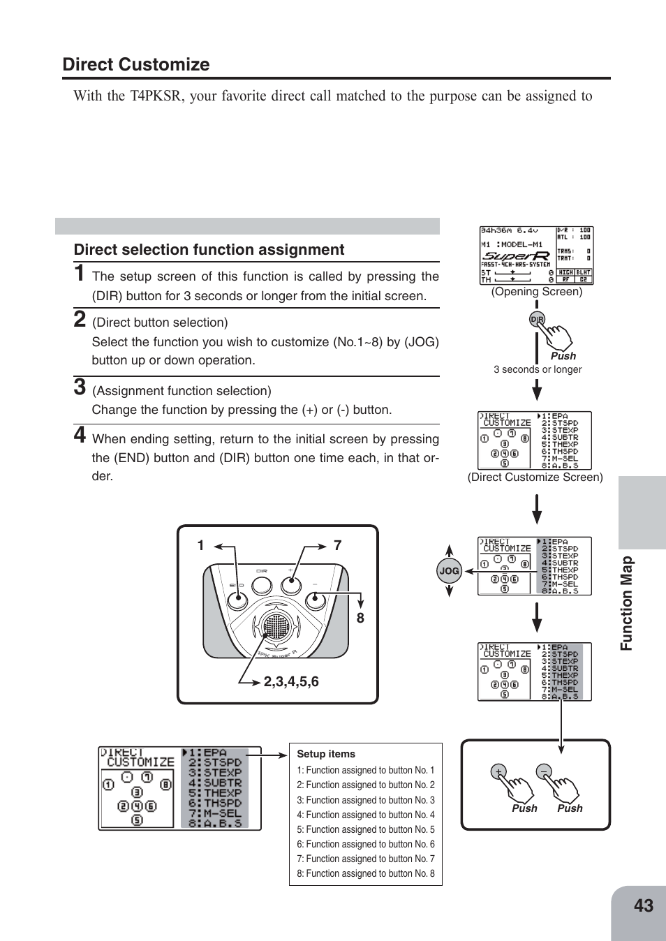 Direct customize | Futaba 4PKS-R 2.4GHz User Manual | Page 43 / 142