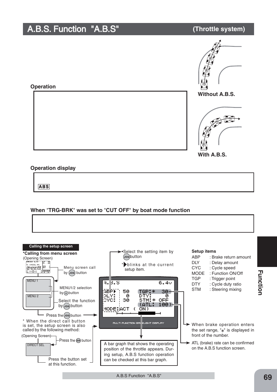 Fu n c tio n | Futaba 4PKS-R 2.4GHz User Manual | Page 69 / 142
