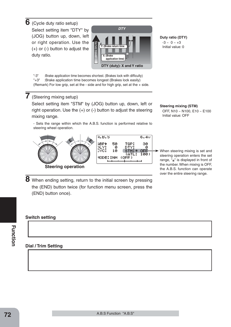 Fu n c tio n | Futaba 4PKS-R 2.4GHz User Manual | Page 72 / 142