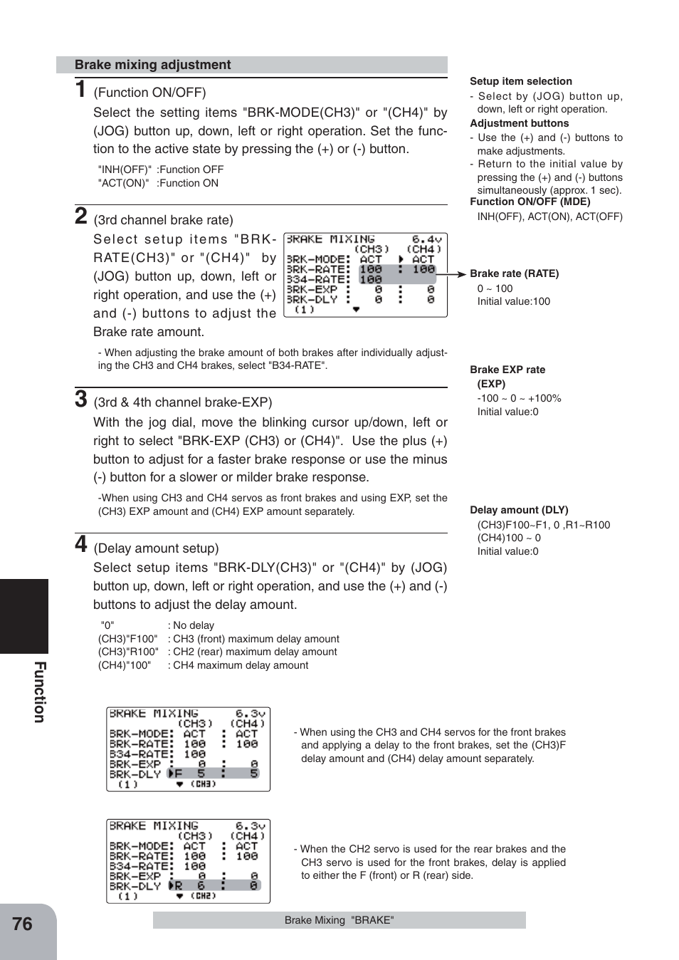 Fu n c tio n | Futaba 4PKS-R 2.4GHz User Manual | Page 76 / 142