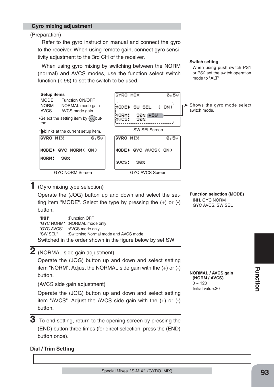 Fu n c tio n | Futaba 4PKS-R 2.4GHz User Manual | Page 93 / 142