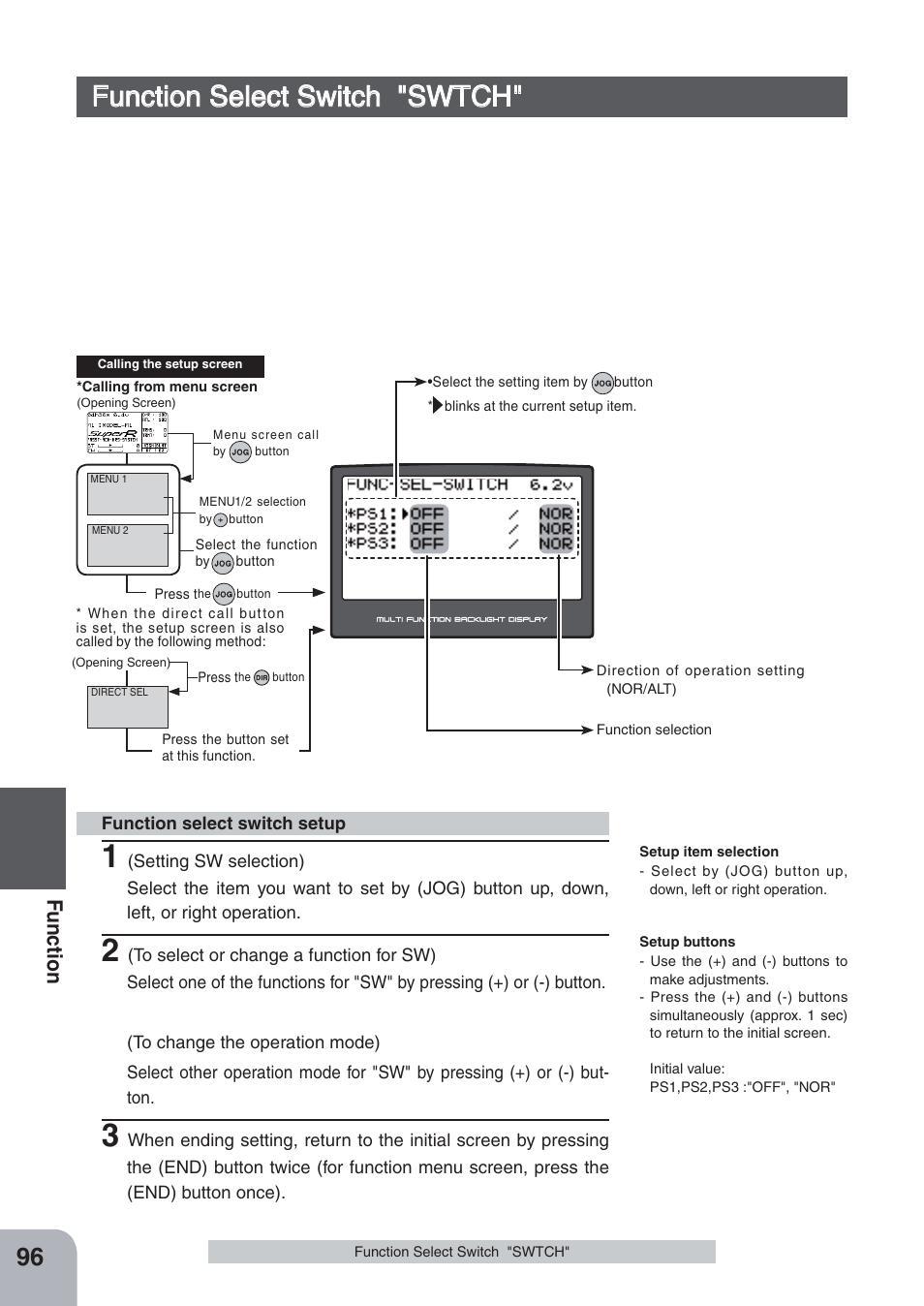 Unction, Fu n c tio n | Futaba 4PKS-R 2.4GHz User Manual | Page 96 / 142