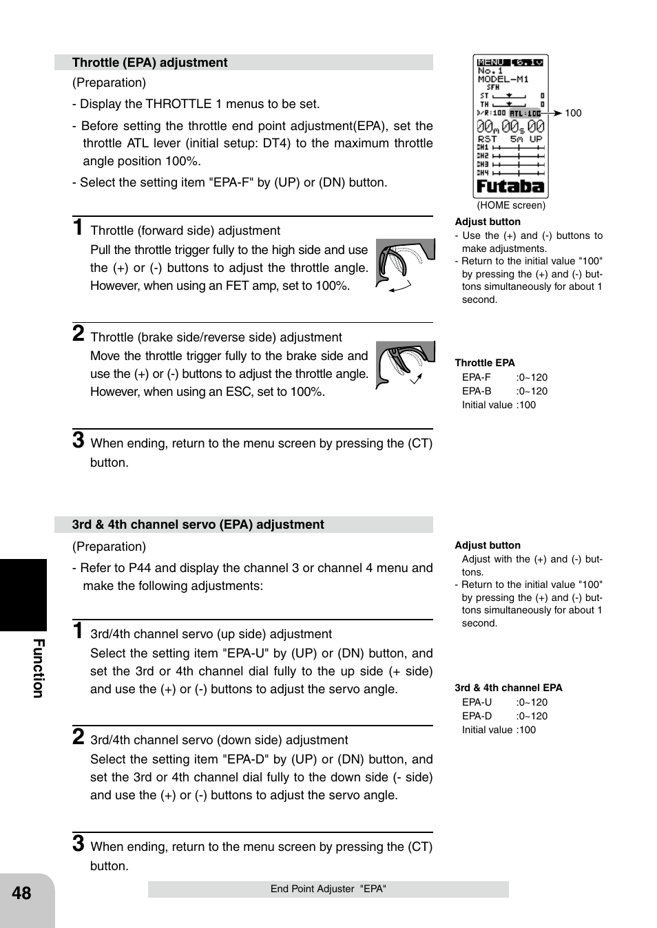 Fu n c tio n | Futaba 4PL 2.4GHz FHSS User Manual | Page 48 / 105