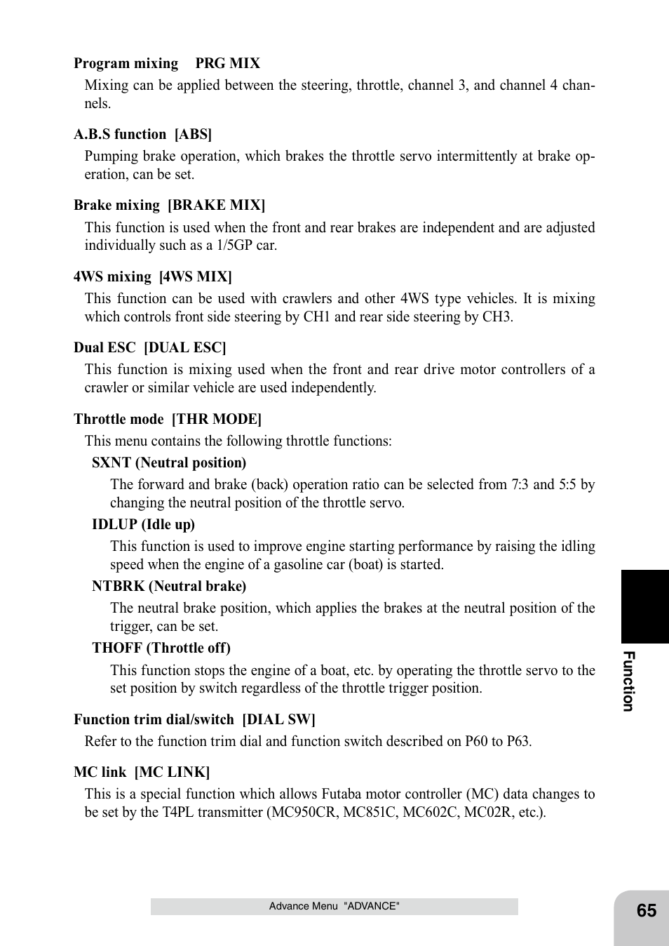 Futaba 4PL 2.4GHz FHSS User Manual | Page 65 / 105