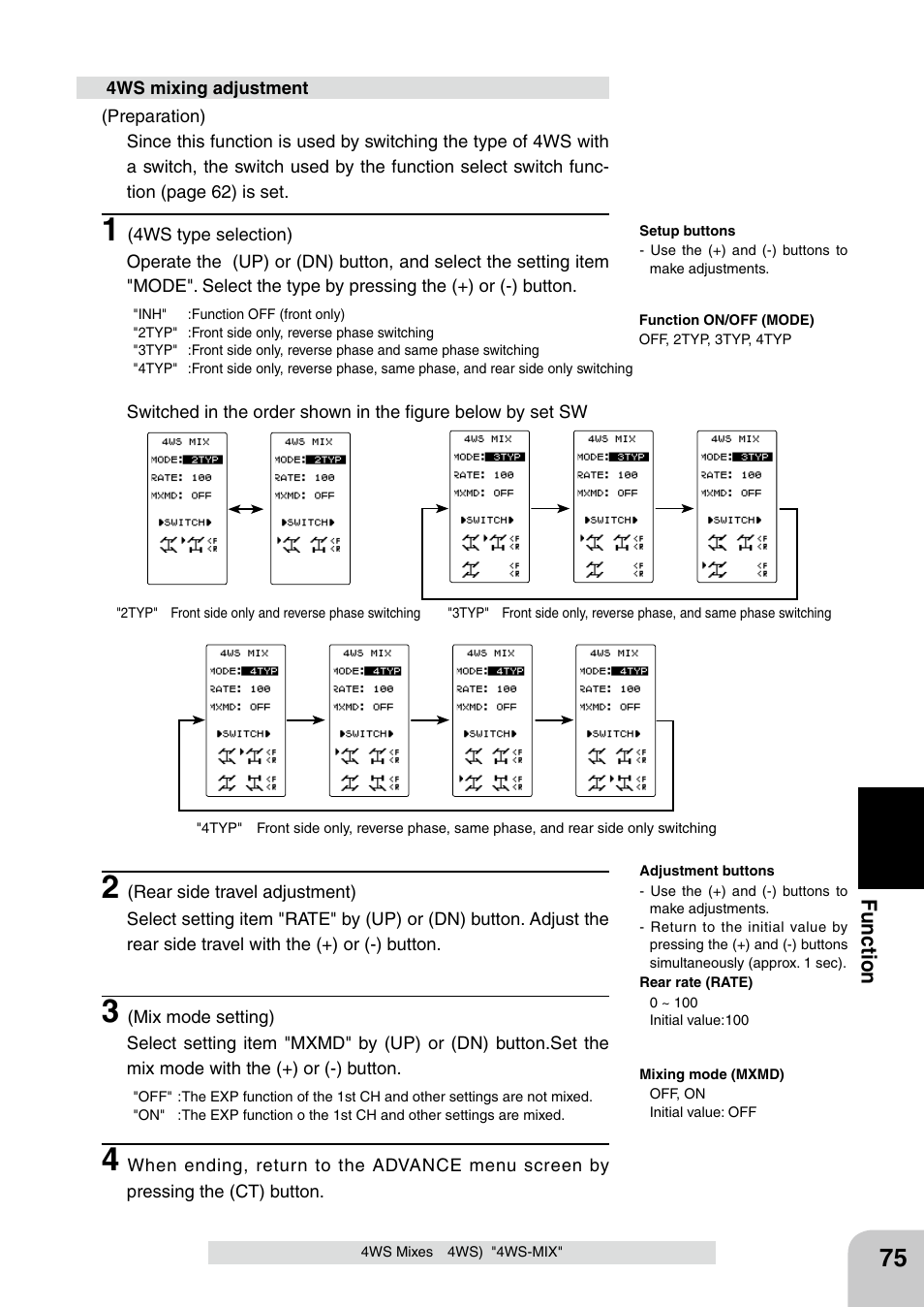 Fu n c tio n | Futaba 4PL 2.4GHz FHSS User Manual | Page 75 / 105