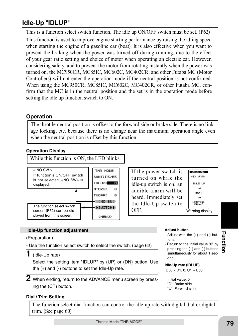 Idle-up " idlup | Futaba 4PL 2.4GHz FHSS User Manual | Page 79 / 105