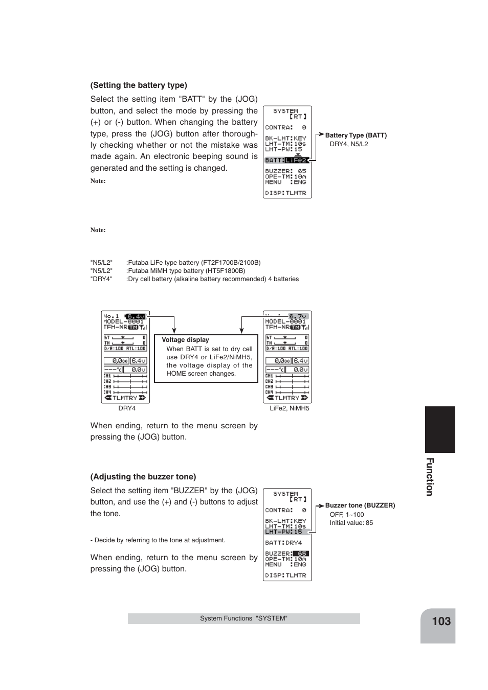 Fu n c tio n | Futaba 4PLS 2.4GHz FHSS User Manual | Page 103 / 121