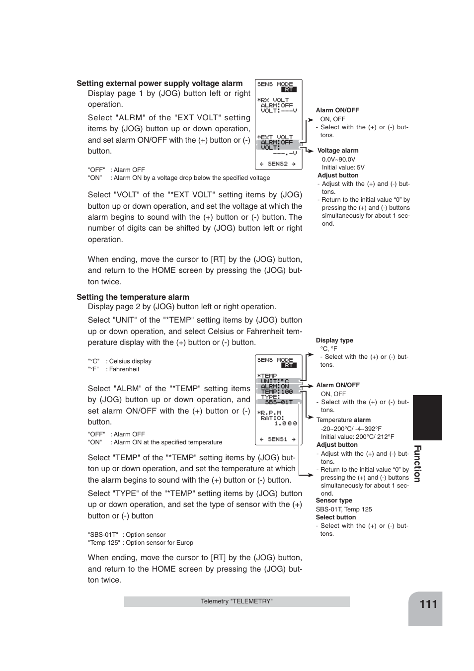 Fu n c tio n | Futaba 4PLS 2.4GHz FHSS User Manual | Page 111 / 121