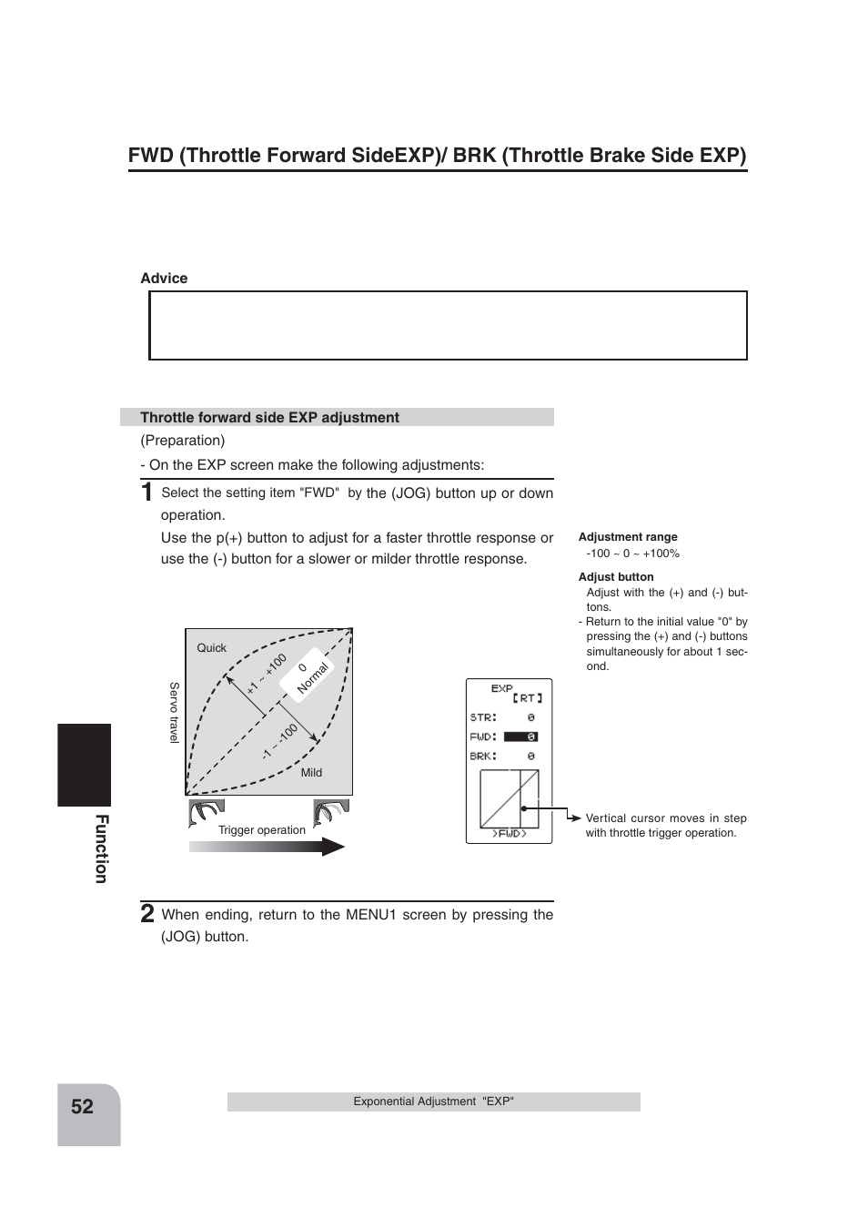 Fu n c tio n | Futaba 4PLS 2.4GHz FHSS User Manual | Page 52 / 121