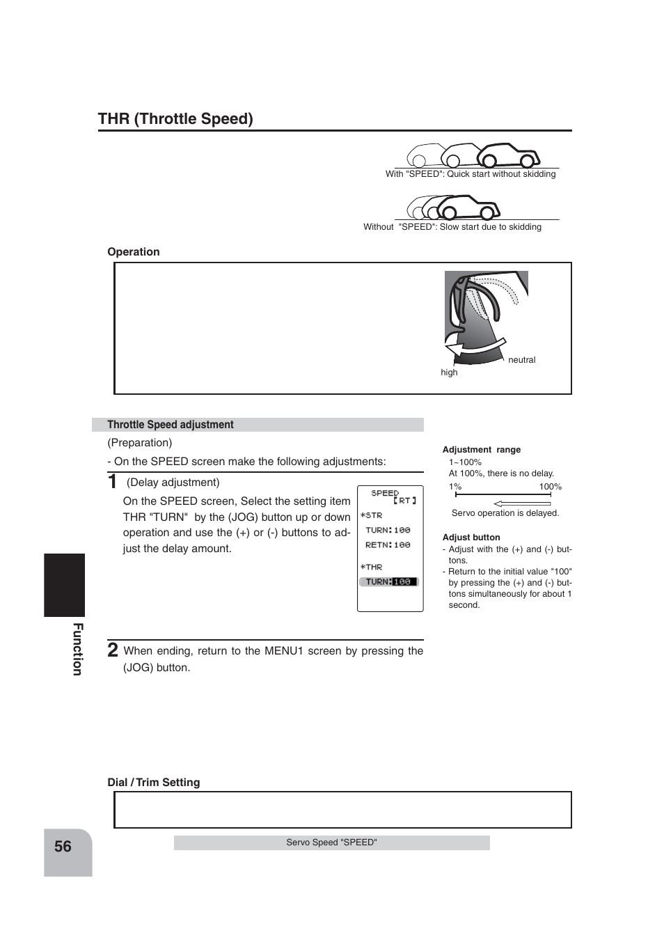 Thr (throttle speed) | Futaba 4PLS 2.4GHz FHSS User Manual | Page 56 / 121