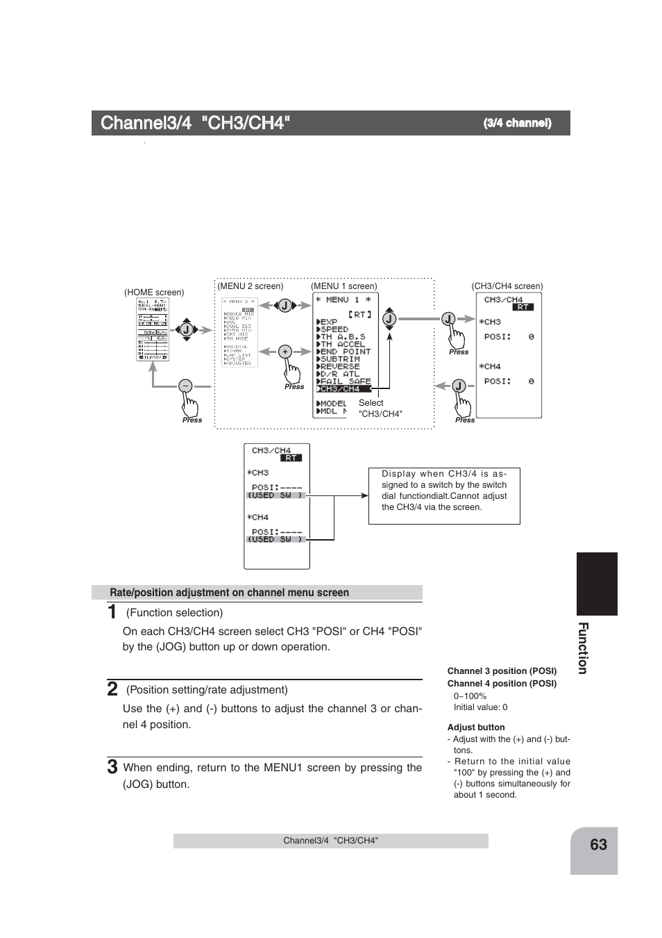 Channel3/4 "ch3/ch4 | Futaba 4PLS 2.4GHz FHSS User Manual | Page 63 / 121