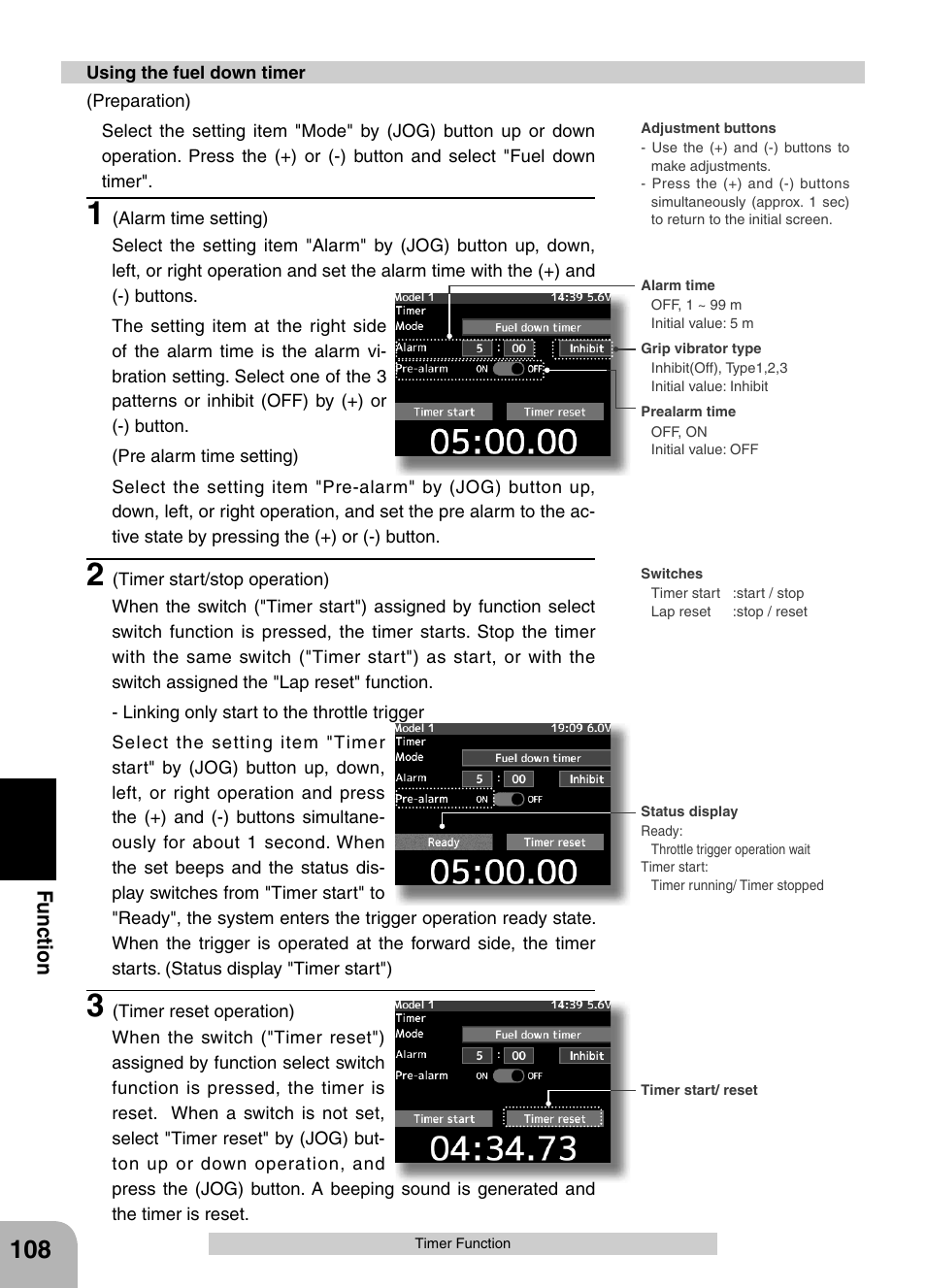 Fu n c tio n | Futaba 4PX 2.4GHz FASST T-FHSS S-FHSS User Manual | Page 108 / 164