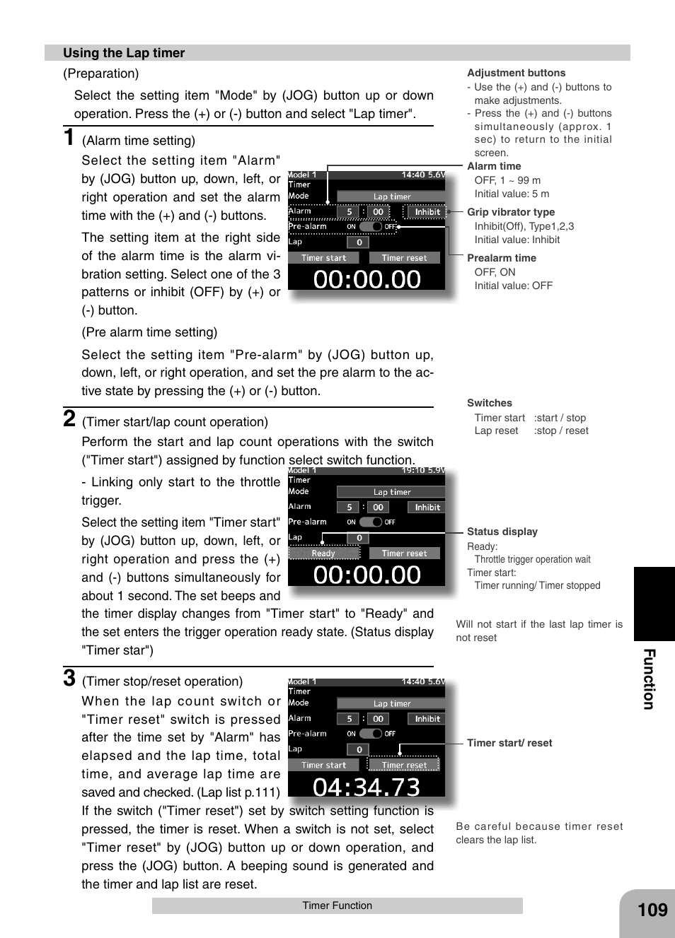 Fu n c tio n | Futaba 4PX 2.4GHz FASST T-FHSS S-FHSS User Manual | Page 109 / 164