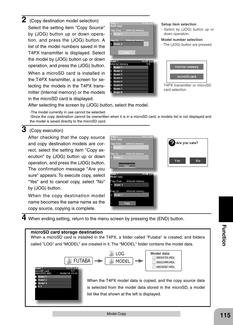 Fu n c tio n | Futaba 4PX 2.4GHz FASST T-FHSS S-FHSS User Manual | Page 115 / 164