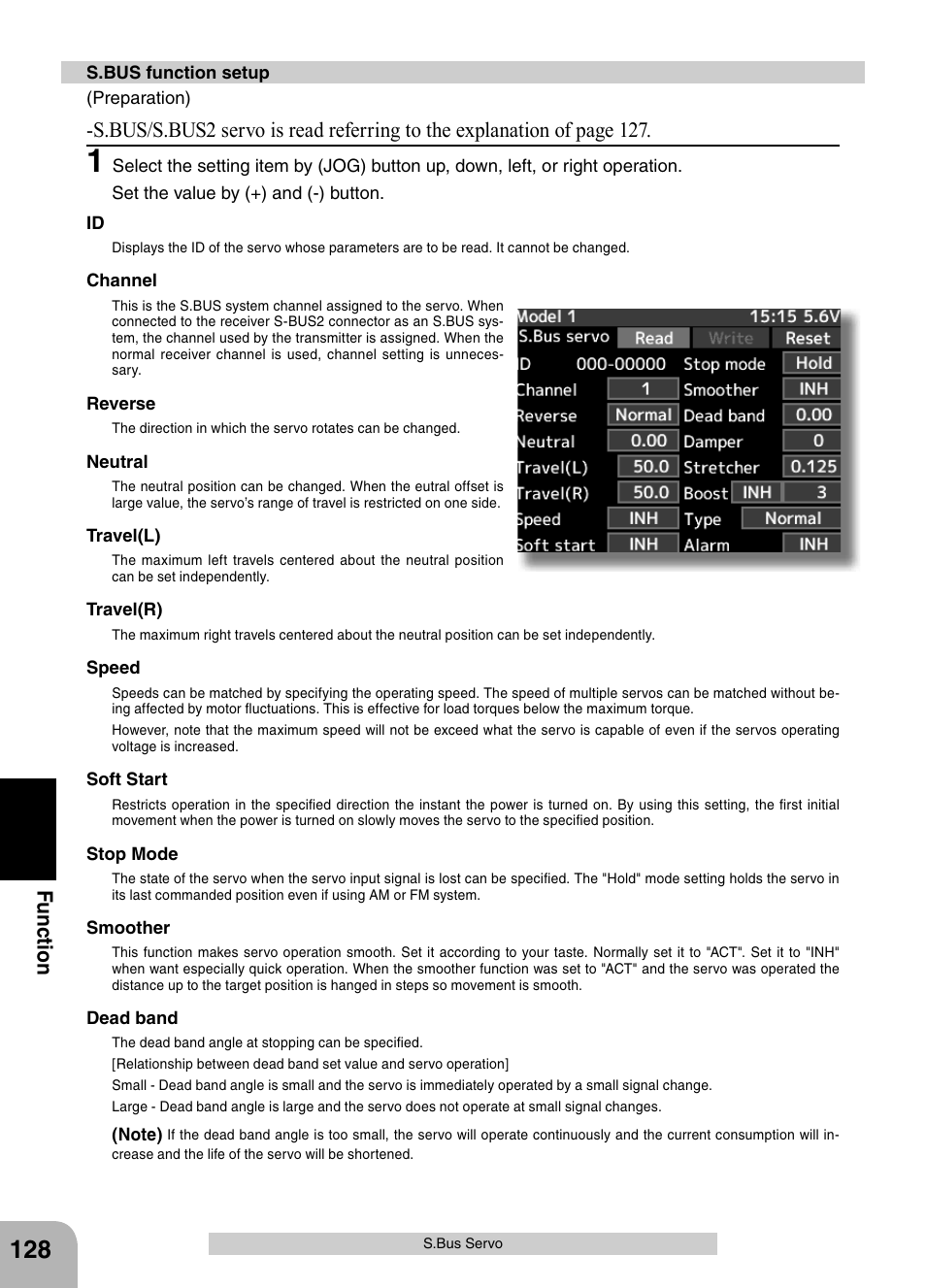 Fu n c tio n | Futaba 4PX 2.4GHz FASST T-FHSS S-FHSS User Manual | Page 128 / 164