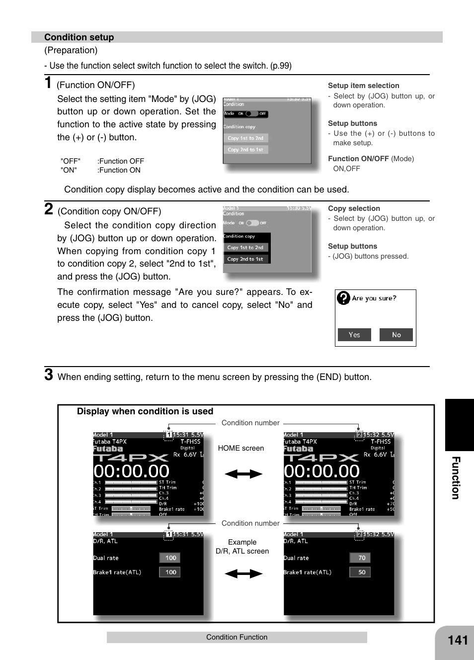 Fu n c tio n | Futaba 4PX 2.4GHz FASST T-FHSS S-FHSS User Manual | Page 141 / 164