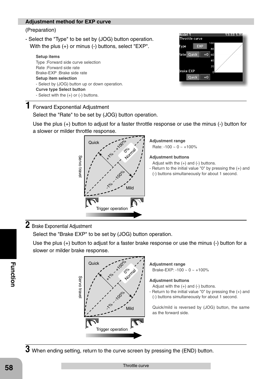 Fu n c tio n | Futaba 4PX 2.4GHz FASST T-FHSS S-FHSS User Manual | Page 58 / 164