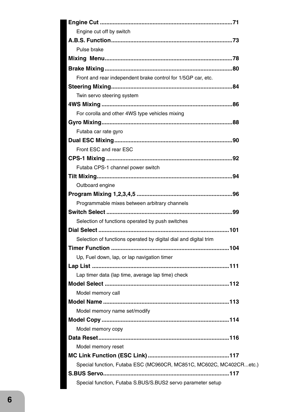 Futaba 4PX 2.4GHz FASST T-FHSS S-FHSS User Manual | Page 6 / 164