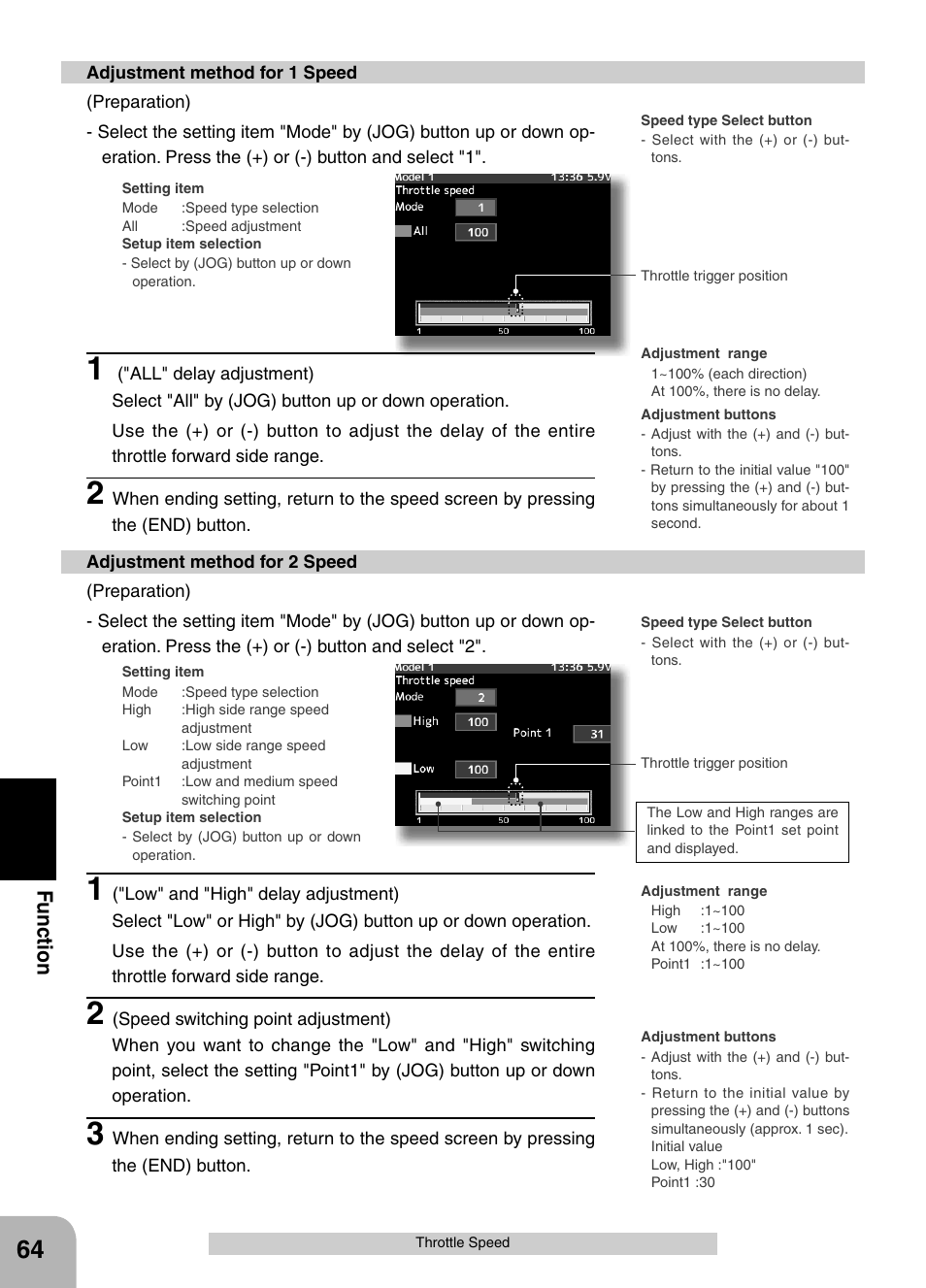 Fu n c tio n | Futaba 4PX 2.4GHz FASST T-FHSS S-FHSS User Manual | Page 64 / 164