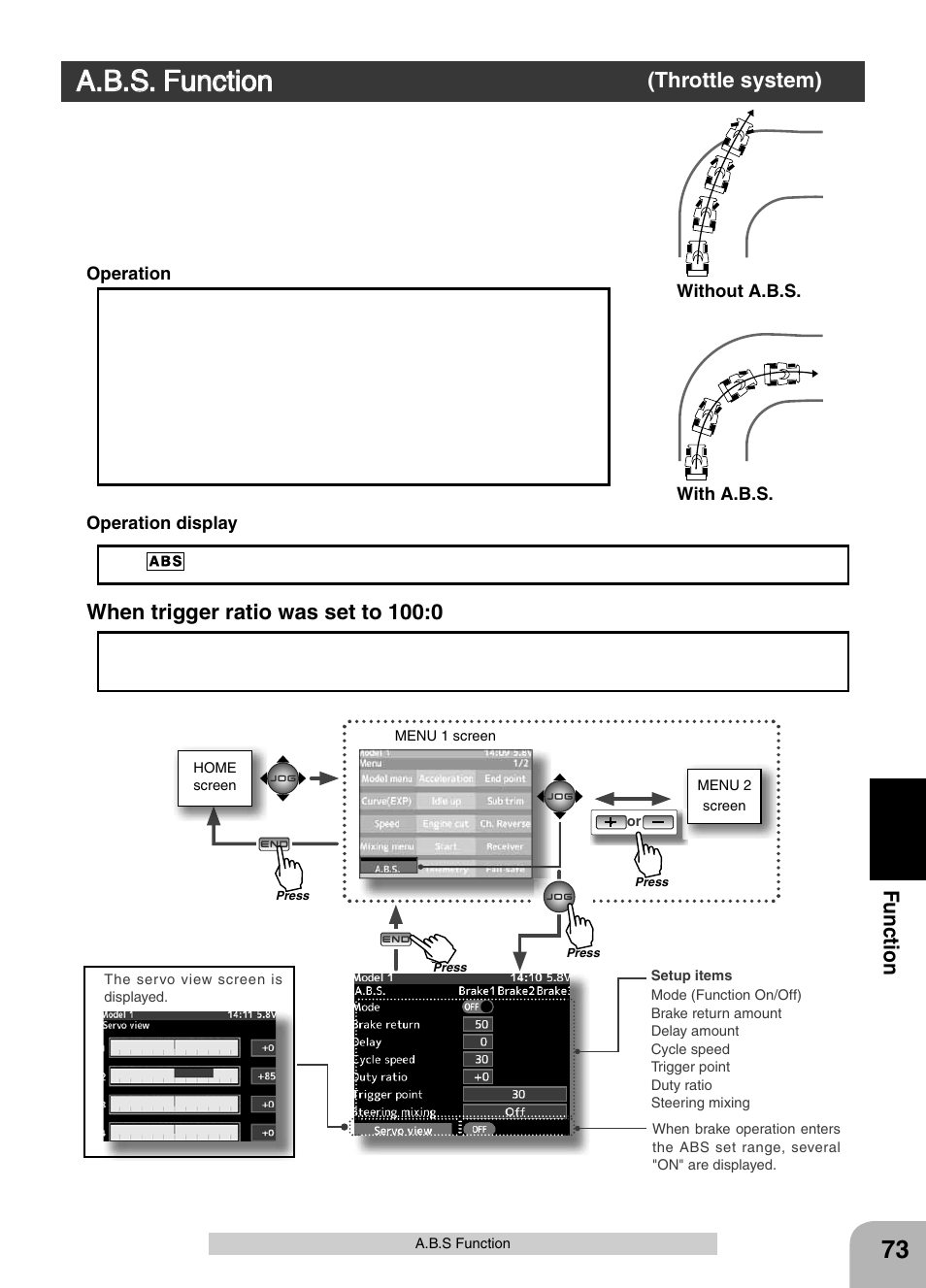 A.b.s. function | Futaba 4PX 2.4GHz FASST T-FHSS S-FHSS User Manual | Page 73 / 164