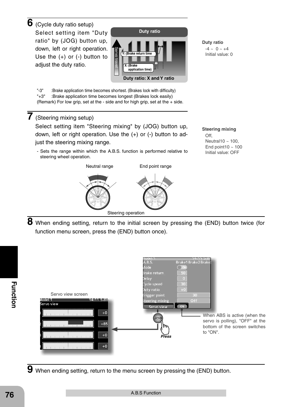 Fu n c tio n | Futaba 4PX 2.4GHz FASST T-FHSS S-FHSS User Manual | Page 76 / 164