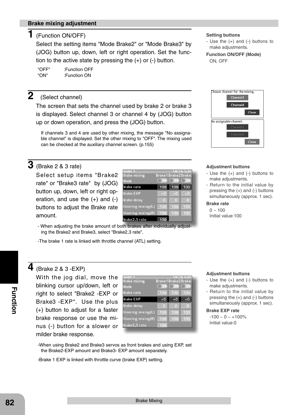 Fu n c tio n | Futaba 4PX 2.4GHz FASST T-FHSS S-FHSS User Manual | Page 82 / 164