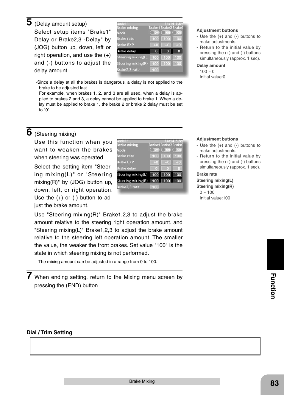 Fu n c tio n | Futaba 4PX 2.4GHz FASST T-FHSS S-FHSS User Manual | Page 83 / 164