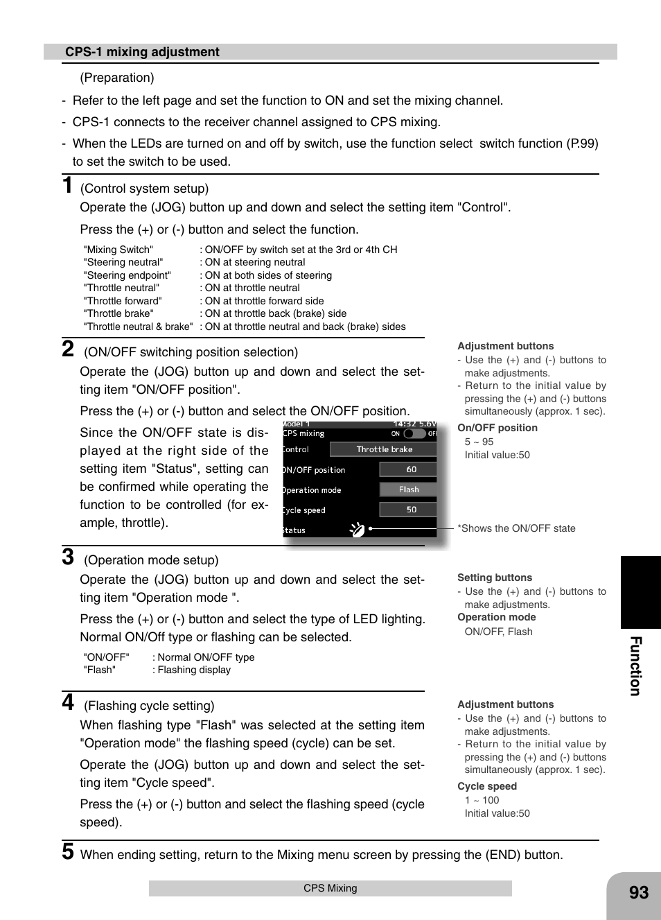 Fu n c tio n | Futaba 4PX 2.4GHz FASST T-FHSS S-FHSS User Manual | Page 93 / 164