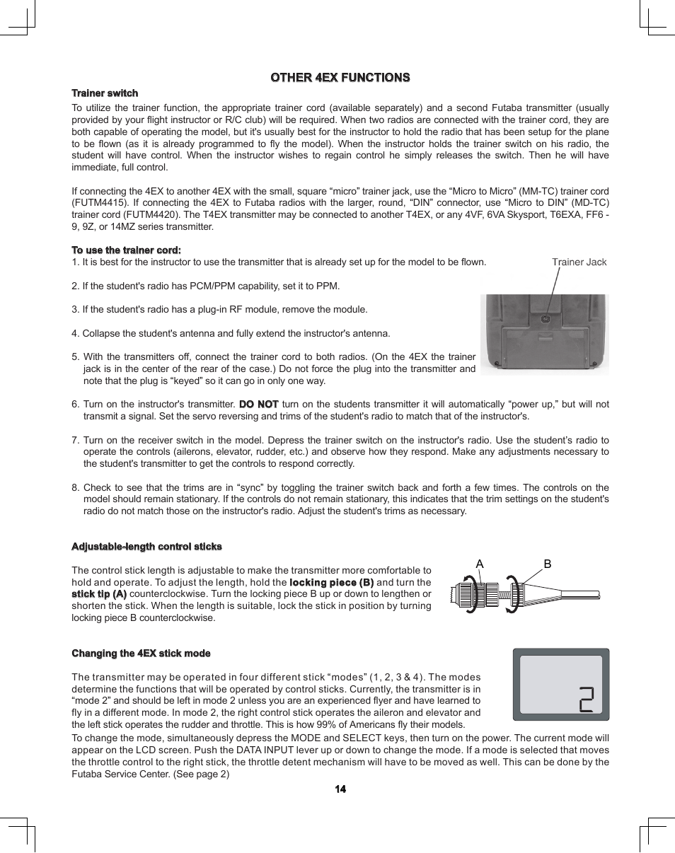 Futaba 4EXA User Manual | Page 14 / 18