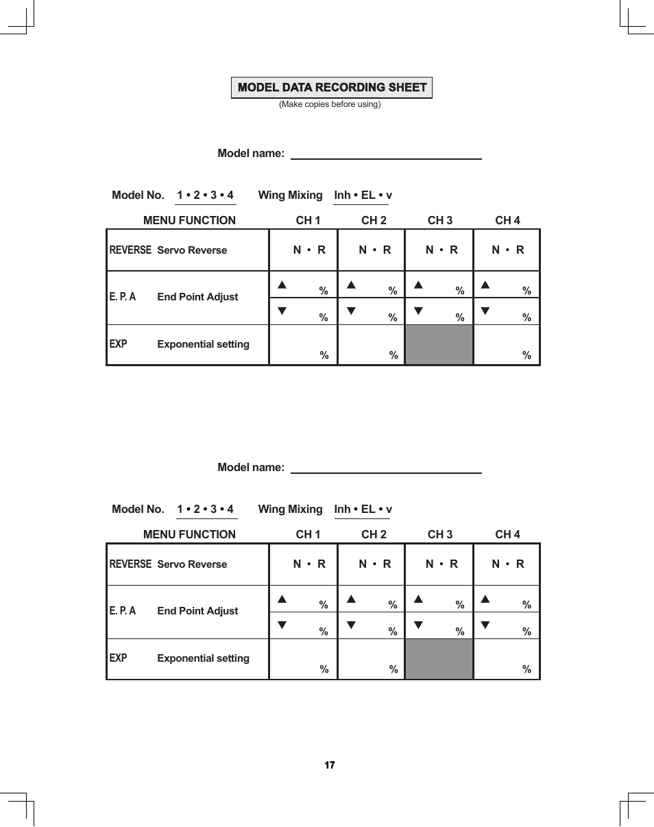 Futaba 4EXA User Manual | Page 17 / 18