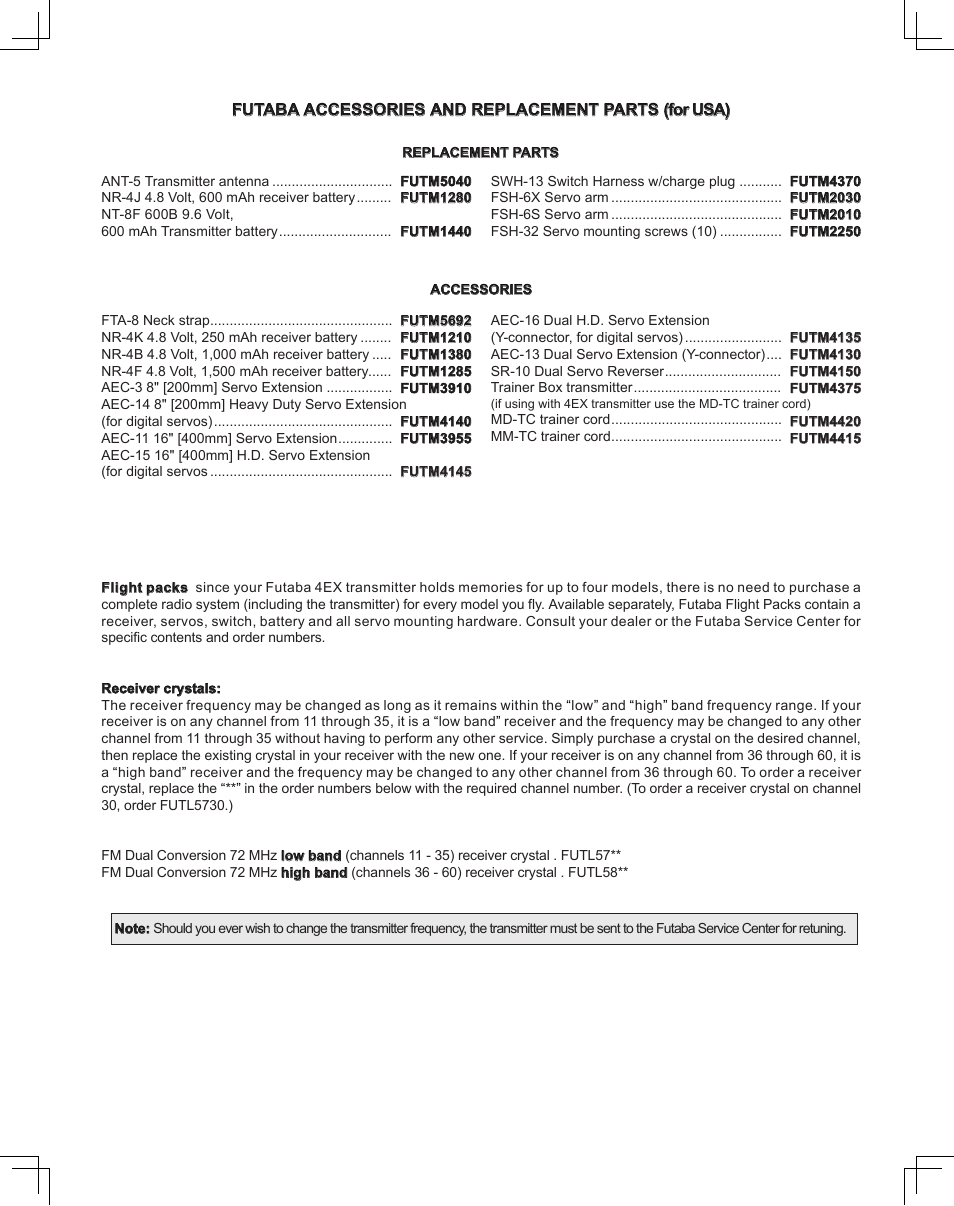 Futaba 4EXA User Manual | Page 18 / 18