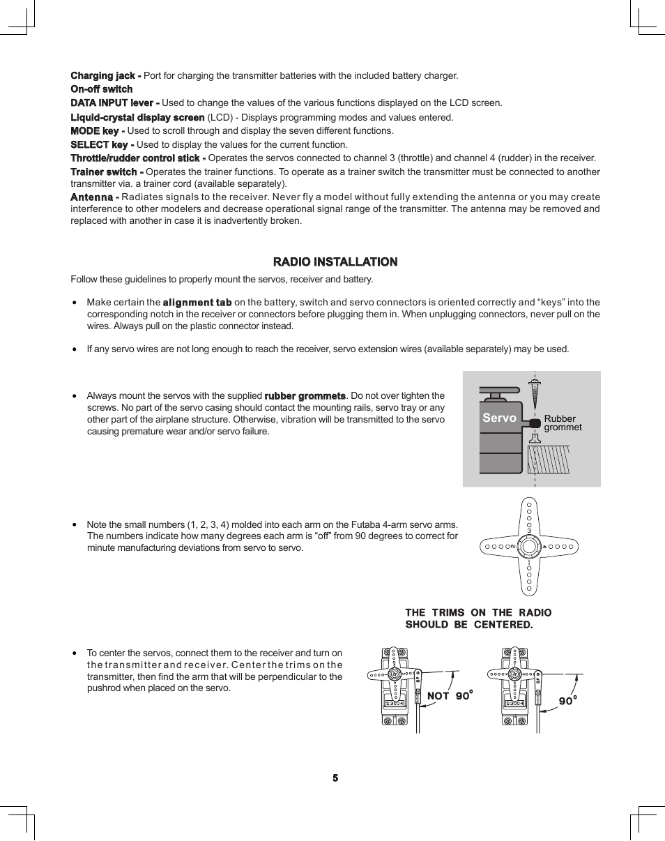 Servo | Futaba 4EXA User Manual | Page 5 / 18