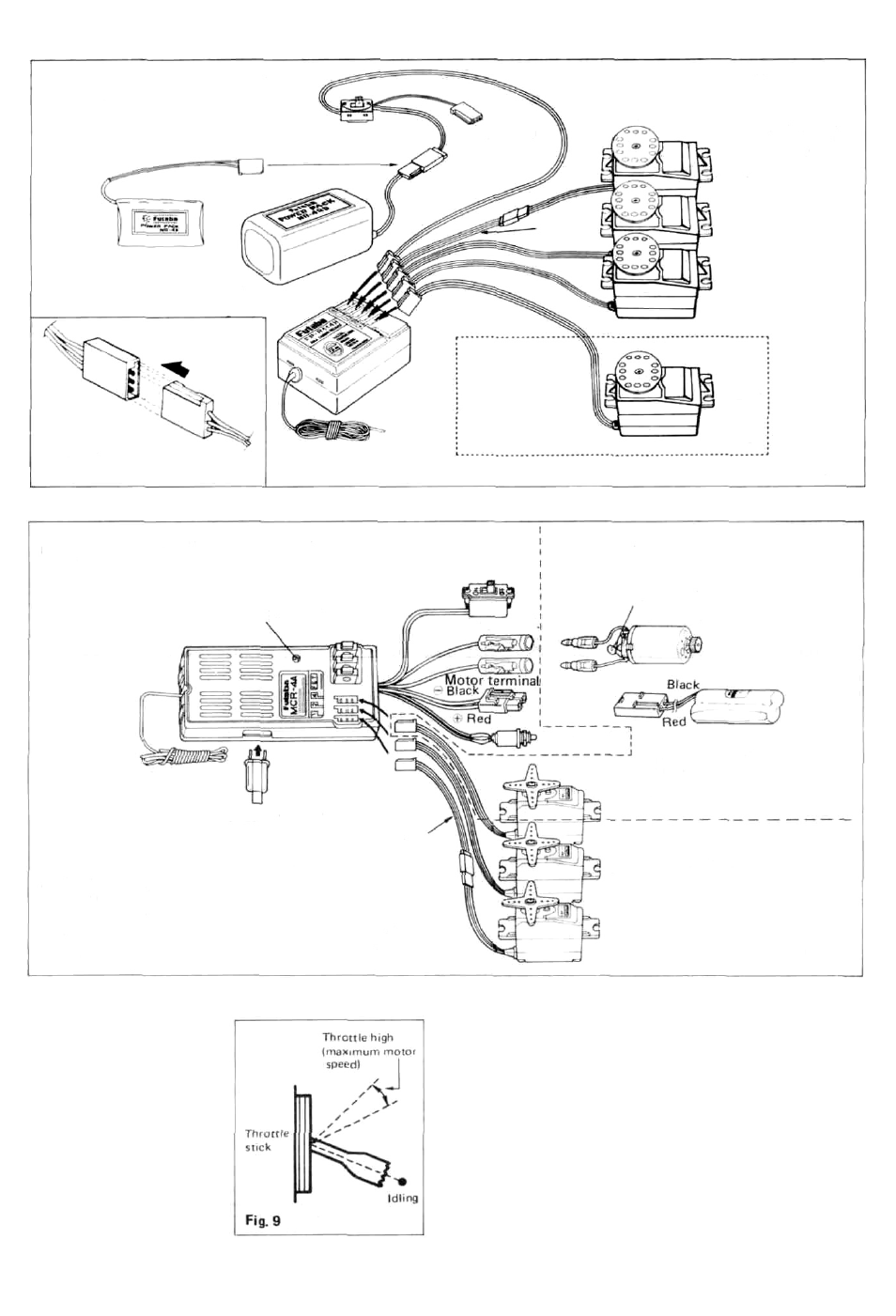 Fig. 7 mcr-4a, servo, and battery connection, Fig. 8 | Futaba 4NBL AM User Manual | Page 4 / 6