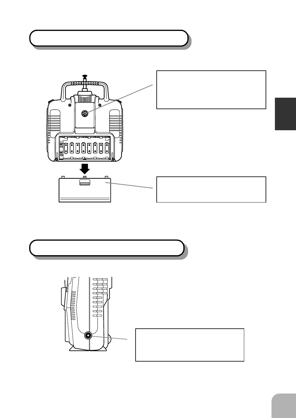 Before use transmitter t4vf (rear panel), Transmitter t4vf (side panel) | Futaba 4VF User Manual | Page 11 / 23