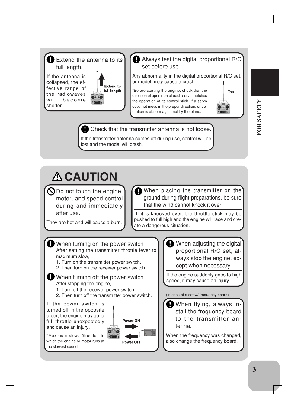 Caution | Futaba 4YF User Manual | Page 4 / 21
